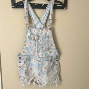 Daisy Denim Shorts Overalls